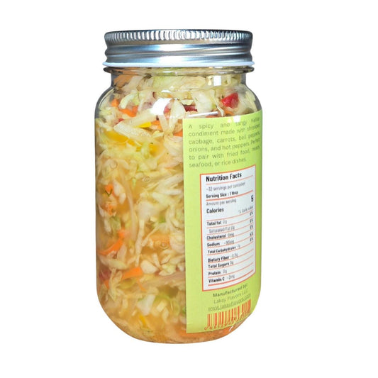 Haitian Pikliz - Spicy Pickled Cabbage - Authentic Pikliz Ayisyen - Haitian Condiment - Pikliz Ayisyen