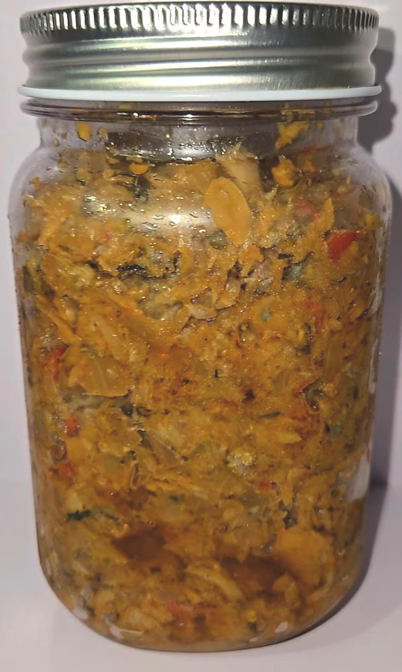 Authentic Haitian Chiktay Aranso – Smoked Herring Spread | 16 oz or 32 oz Jar | Spicy & Flavorful