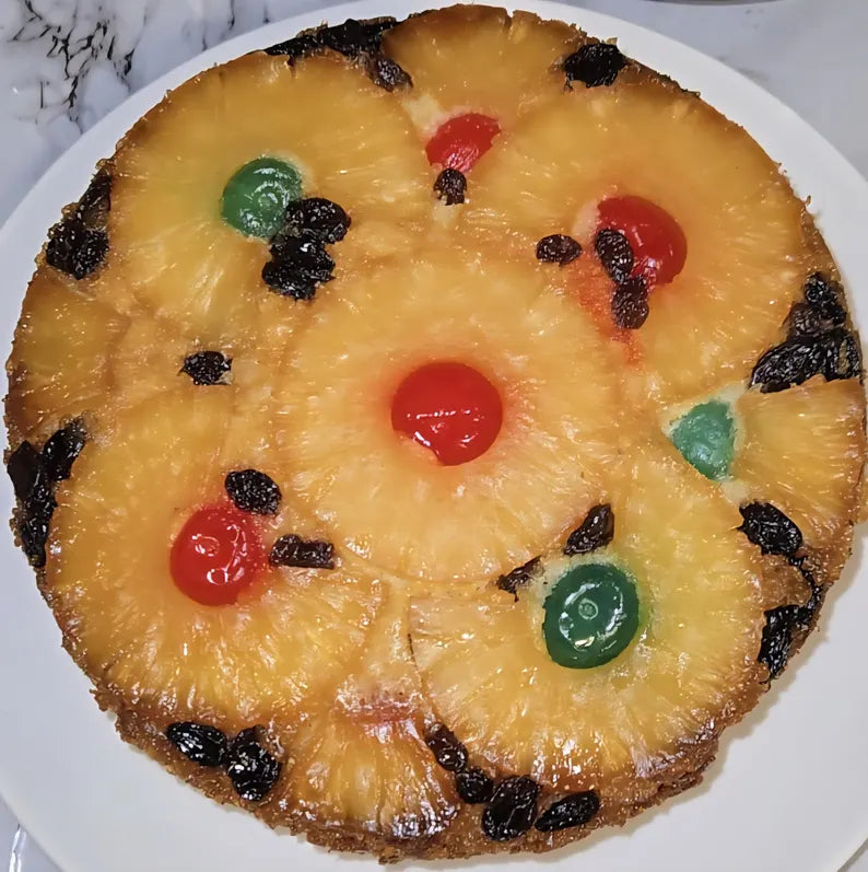 Homemade Pineapple Upside Down Cake – 8-Inch Round, Serves 8-10 – Moist, Buttery, and Freshly Baked