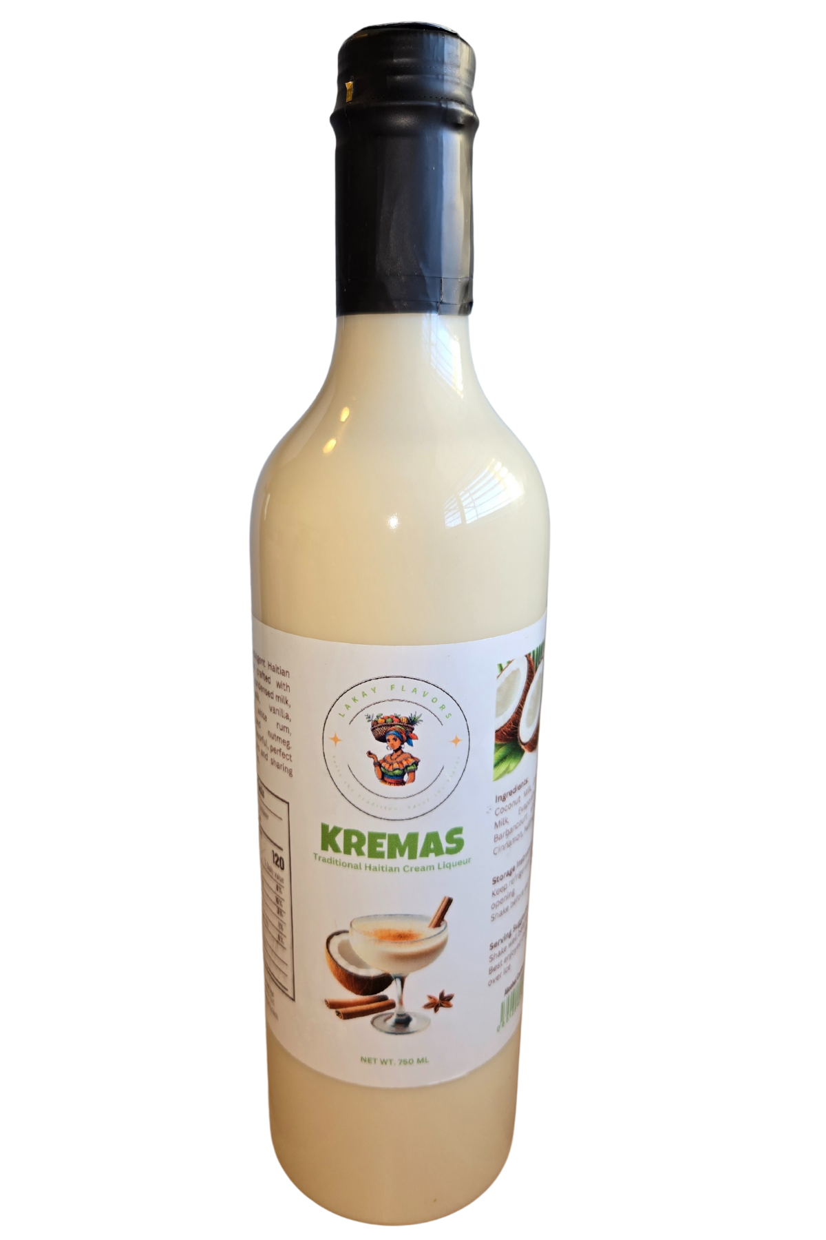 Haitian Kremas - Cremas - Coconut Cream Liqueur - Caribbean Holiday Drink 750 ml
