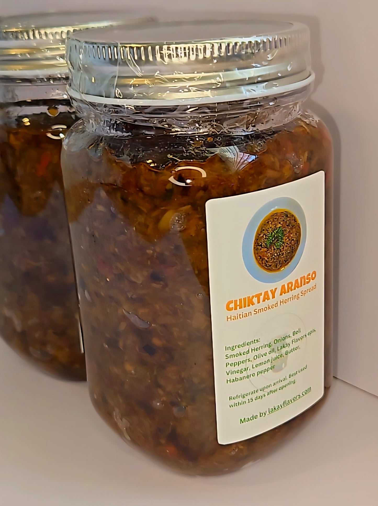 Authentic Haitian Chiktay Aranso – Smoked Herring Spread | 16 oz or 32 oz Jar | Spicy & Flavorful