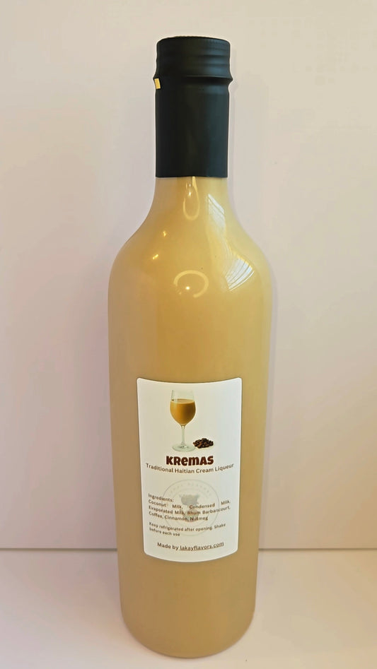 Kremas haïtiens - Cremas - Liqueur de crème de noix de coco - Boisson des fêtes des Caraïbes 750 ml