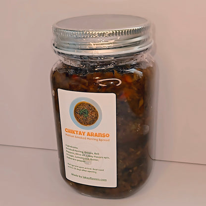 Authentic Haitian Chiktay Aranso – Smoked Herring Spread | 16 oz or 32 oz Jar | Spicy & Flavorful