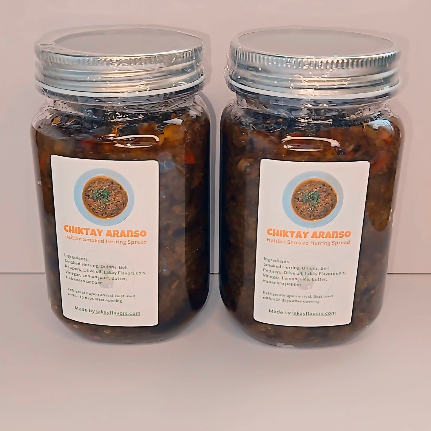 Authentic Haitian Chiktay Aranso – Smoked Herring Spread | 16 oz or 32 oz Jar | Spicy & Flavorful