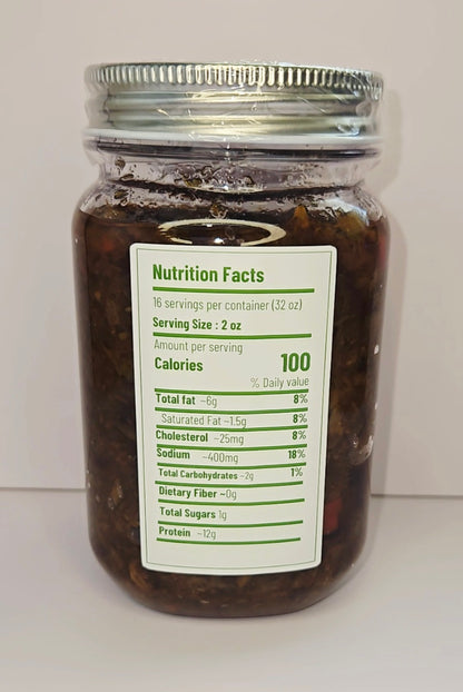 Authentic Haitian Chiktay Aranso – Smoked Herring Spread | 16 oz or 32 oz Jar | Spicy & Flavorful